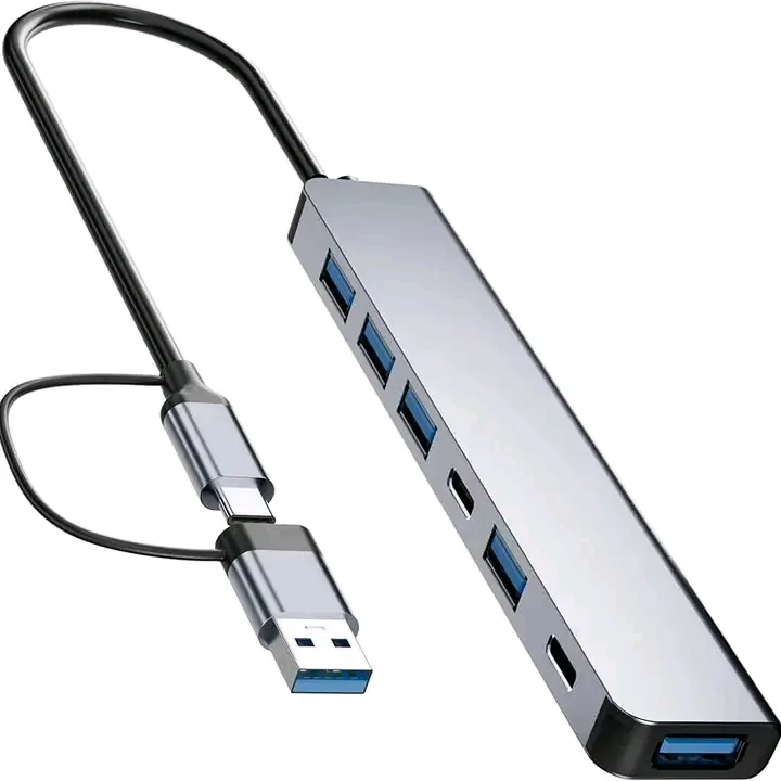 Hub USB -C/USB 7 en 1 aluminium