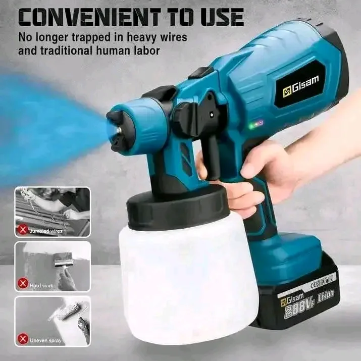 Pistolet à peinture avec deux batteries