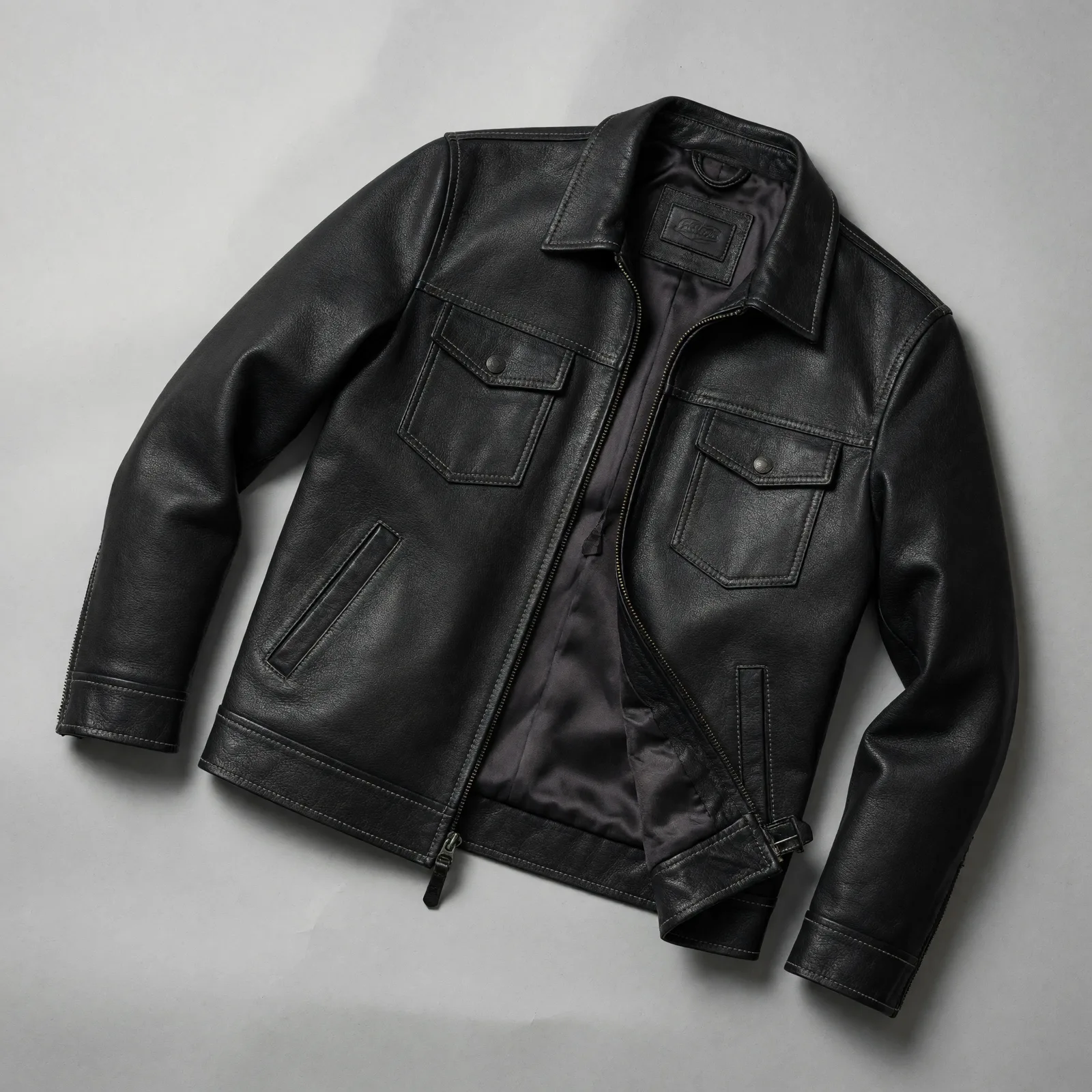 Veste en cuir homme