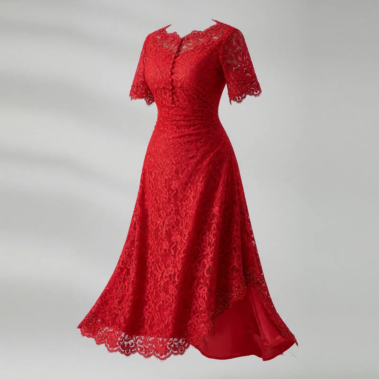 Robe de cérémonie dentelle rouge
