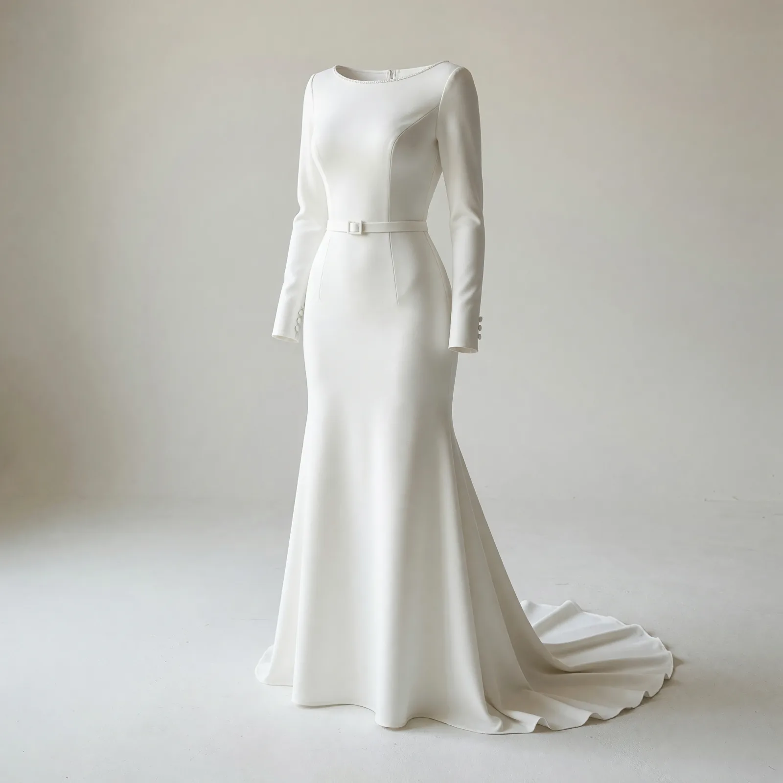 Robe blanche manches longues sur mesure