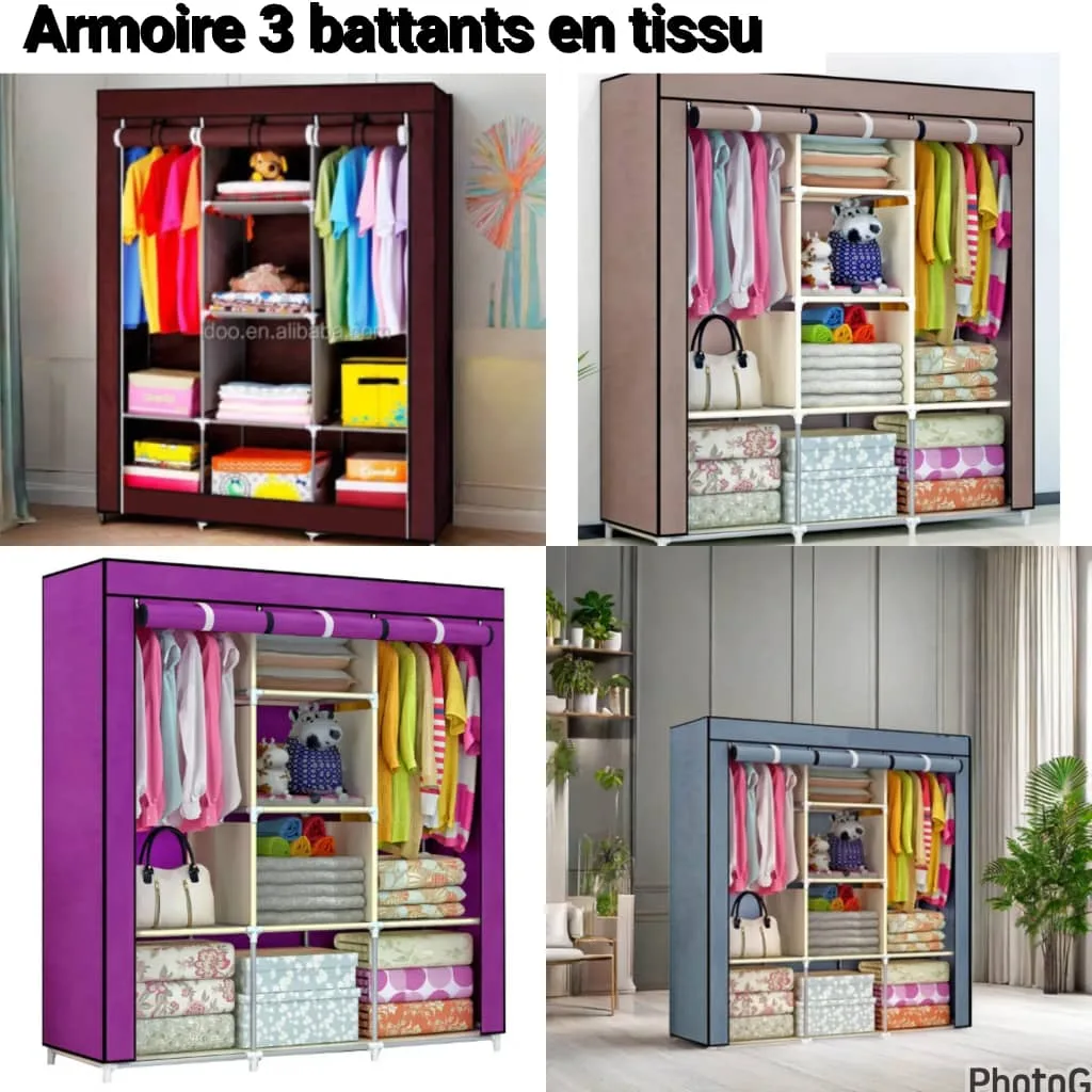 Armoire à tissu 3 battants